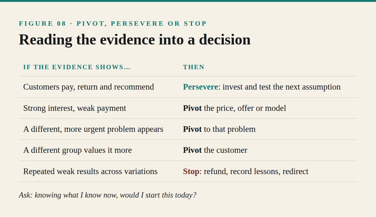 Pivot, Persevere or Stop